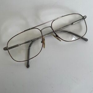 Safilo Elasta Eyeglass Metal Frames only Made In Italy Aviators 7020 with case